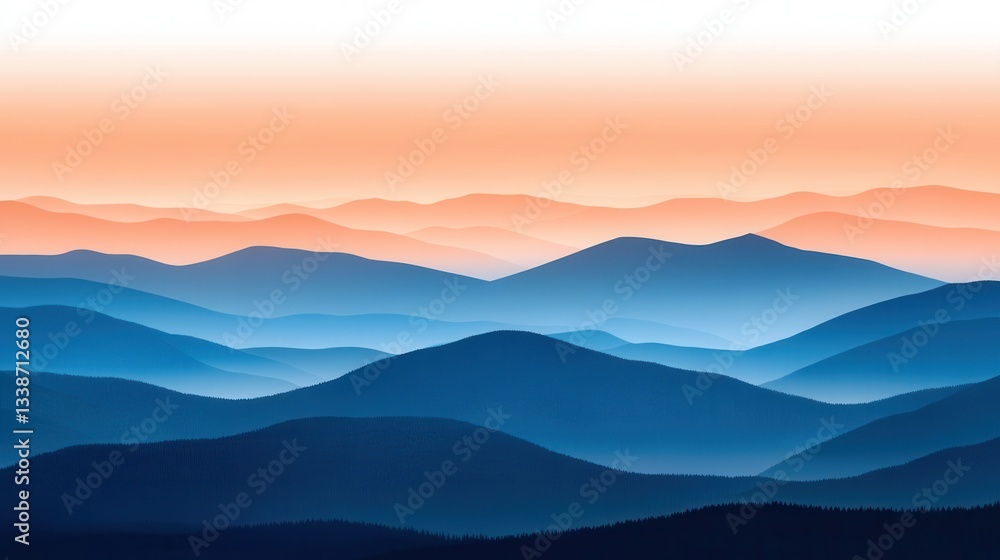 Fototapeta premium Majestic Sunset Mountain Range Landscape.