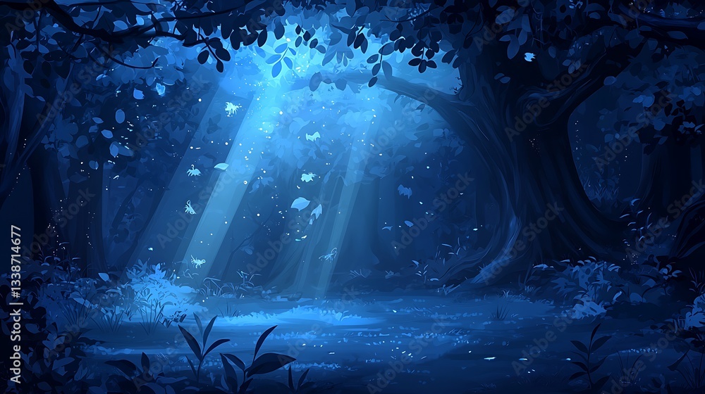 Fototapeta premium Enchanted Blue Forest