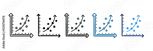 Regression Analysis Icon Set Multiple Style Collection