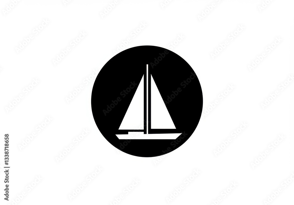 Sailboat continuous one line icon drawing on white background Sailboat continuous one line icon drawing on white background