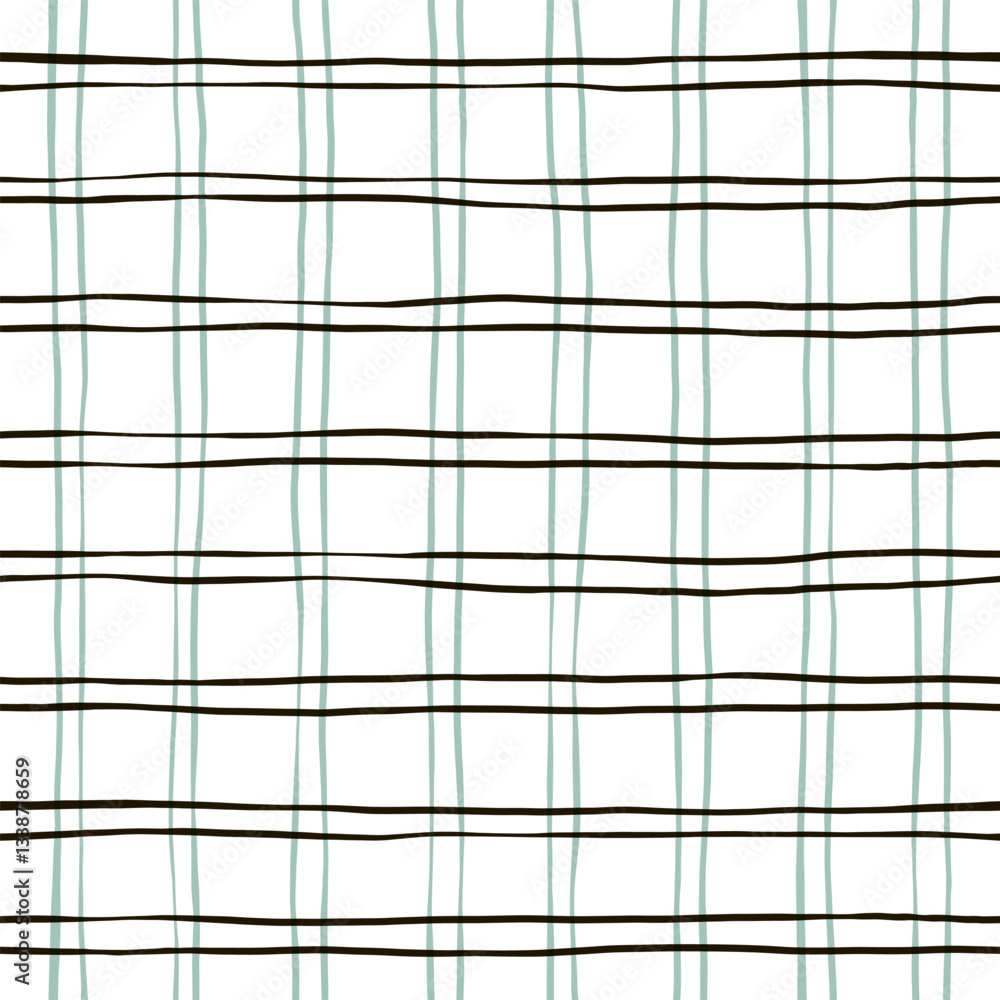 Blue Gingham seamless pattern. Freehand stripes, tartan texture for spring picnic table cloth, shirts, plaid. Vector checkered hand paint wavy strokes. Blue Gingham seamless pattern. Freehand stripes, tartan texture for spring picnic table cloth, shirts, plaid. Vector checkered hand paint wavy strokes.