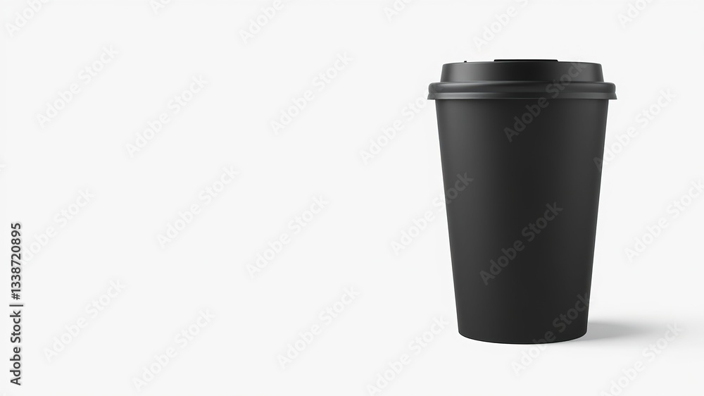 Modern Black Coffee Cup Mockup with Design Space Modern Black Coffee Cup Mockup with Design Space