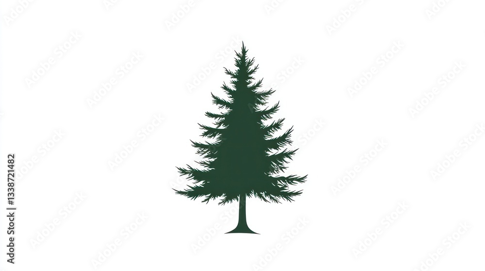 Obraz premium Simple Silhouette of a Fir Tree (1)