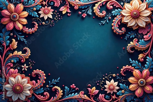 Intricate paisley pattern, flowing seamlessly across the frame , indian, art, background