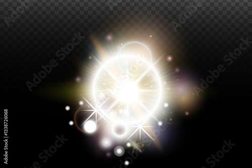 Wallpaper Mural Light flash effect with flares and glow on a transparent background. Magical glow, shining light, star, optical flares for design, photomontage, New Year, and festive projects. Torontodigital.ca