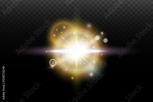 Wallpaper Mural Light flash effect with flares and glow on a transparent background. Magical glow, shining light, star, optical flares for design, photomontage, New Year, and festive projects. Torontodigital.ca