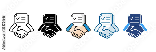 Cooperation Icon Set Multiple Style Collection