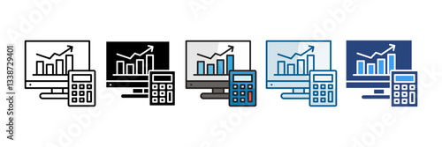 Computation Icon Set Multiple Style Collection