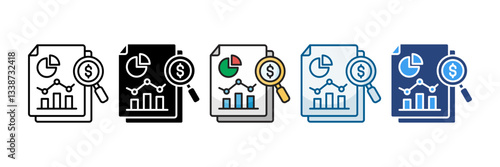 Data Analysis Icon Set Multiple Style Collection