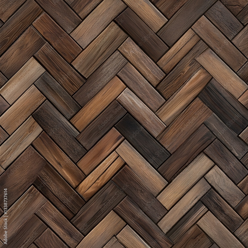 Fototapeta premium Seamless Herringbone Wooden Floor Texture for Elegant Interior Design