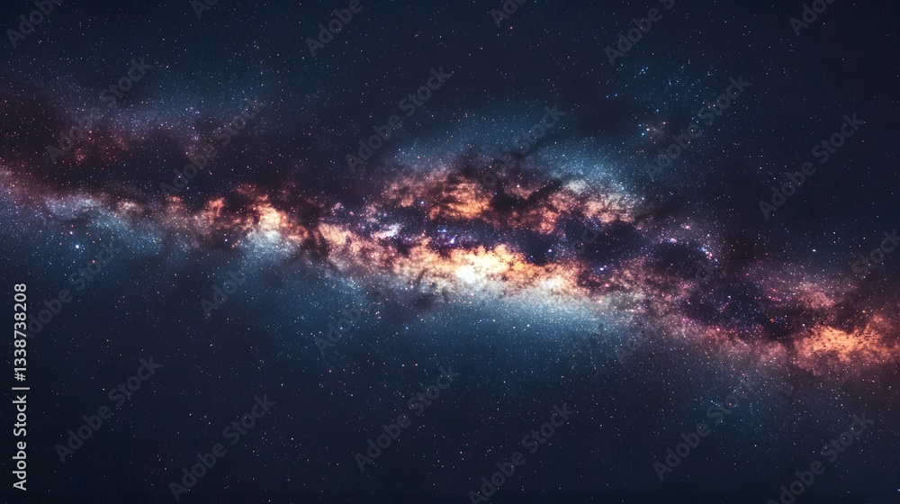Fototapeta premium Captivating Milky Way Galaxy Stretching Across Starry Night Sky Astrophotography Concept