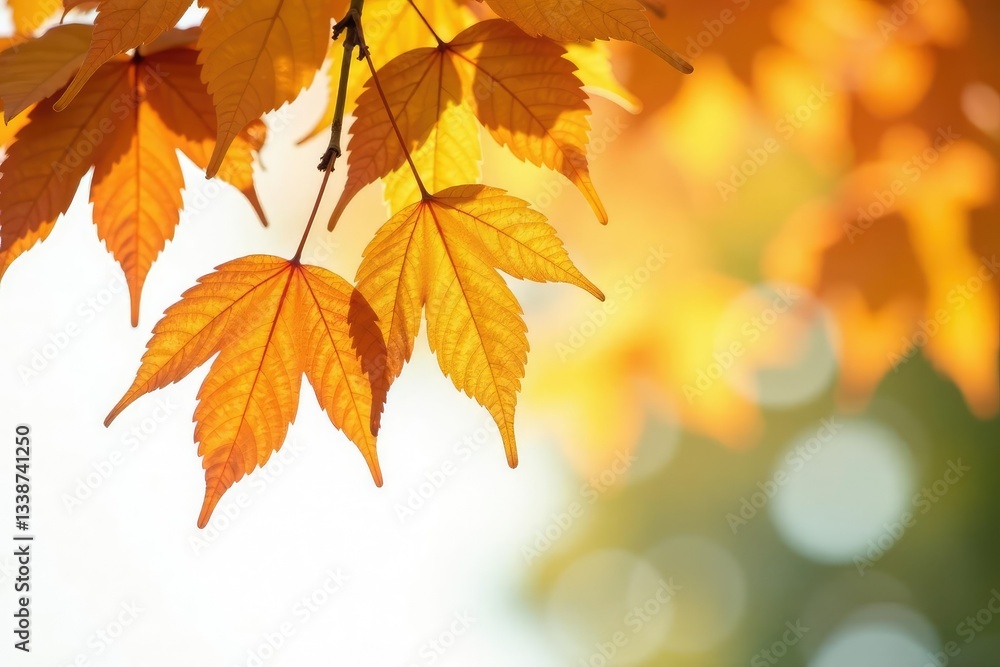 Delicate leaves fall from a tree branch isolated on white background, tree, autumn, foliage Delicate leaves fall from a tree branch isolated on white background, tree, autumn, foliage