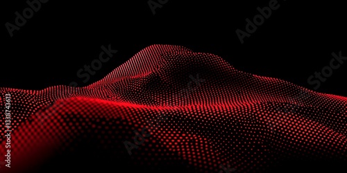 Wallpaper Mural Abstract Red Dot Matrix Landscape on Black Background with an Immersive Feel Torontodigital.ca