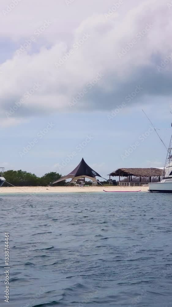 Luxury Beach Camp. POV sail watch Yachts in Los Roques Venezuela, Exclusive Beach Getaway Luxury Beach Camp. POV sail watch Yachts in Los Roques Venezuela, Exclusive Beach Getaway
