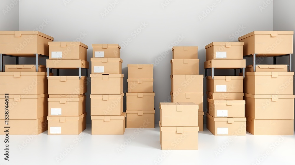 Stackable Storage Boxes - Clean & Organized Display Mockup Stackable Storage Boxes - Clean & Organized Display Mockup