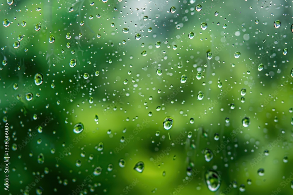 custom made wallpaper toronto digitalClose-up of raindrops on a green background