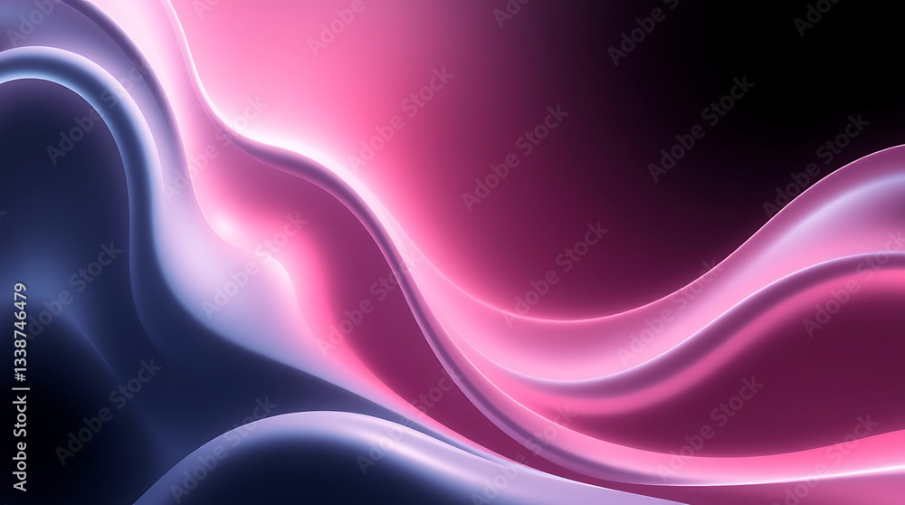 Naklejka premium A simple and elegant liquid background with smooth flowing shapes, soft gradients, and a modern minimalist aesthetic. Perfect for a stylish wallpaper, Created by Generative AI