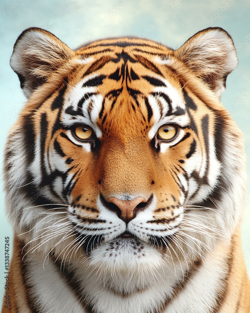Fototapeta premium tiger motion A majestic and powerful tiger with striking features, showcasing its vibrant orange fur and intense gaze.