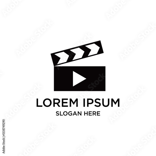 Black And White Clapperboard Logo Design