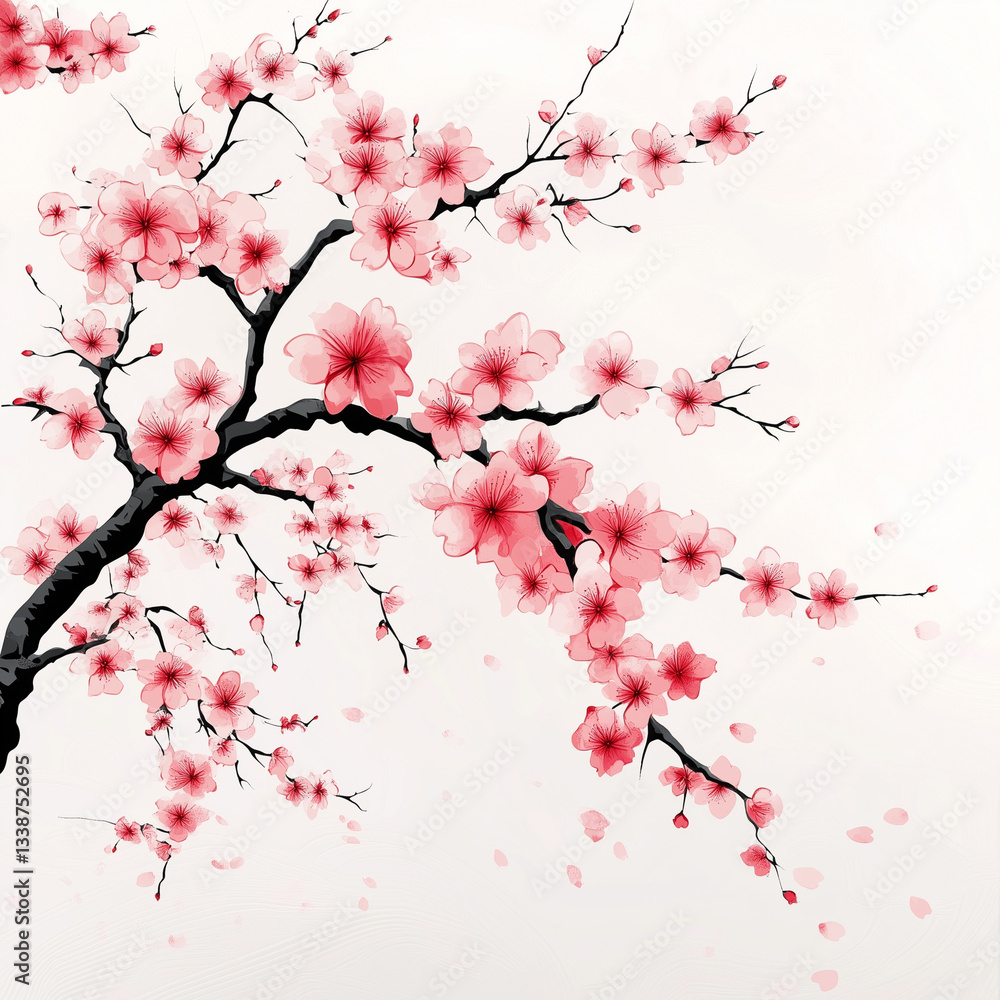 Fototapeta premium Cherry blossoms, background, plant, sakura