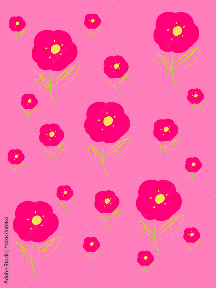 패션 분홍꽃 패턴배경 pink pattern with pink flowers 패션 분홍꽃 패턴배경 pink pattern with pink flowers