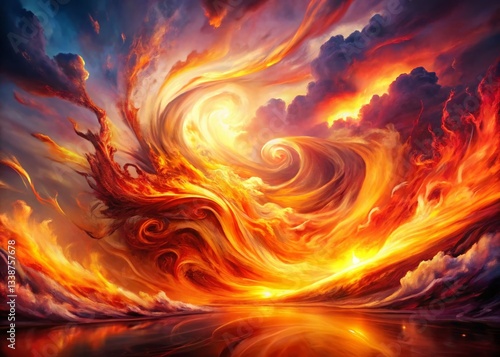 Surreal Firebrush Passion: Abstract Flames & Vivid Colors