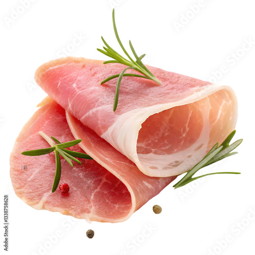 Prosciutto: Thinly Sliced Italian Ham on transparent background