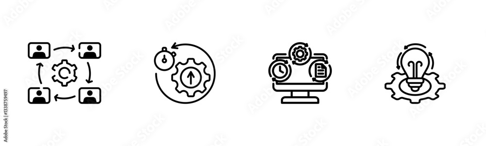 Business Process Optimization icons Set Business Process Optimization icons Set