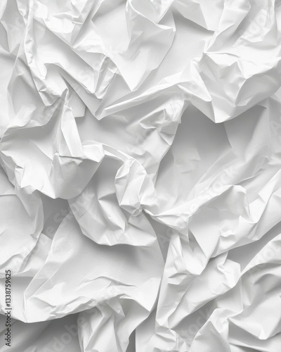 Wallpaper Mural Elegant texture of crumpled white paper creating a dynamic abstract pattern with soft shadows and bright highlights for backgrounds Torontodigital.ca