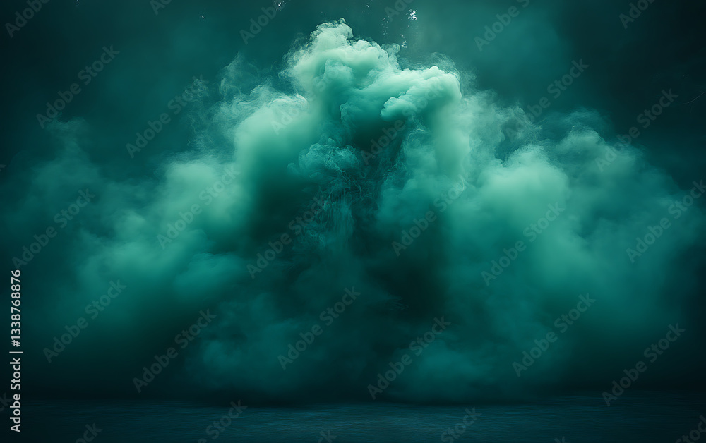 Fototapeta premium Black Smoke and Vibrant Green Explosion Effect