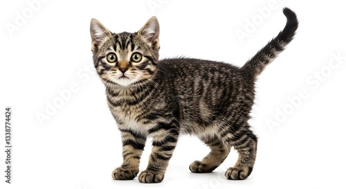 Wallpaper Mural little kitten cat isolated on white background Torontodigital.ca