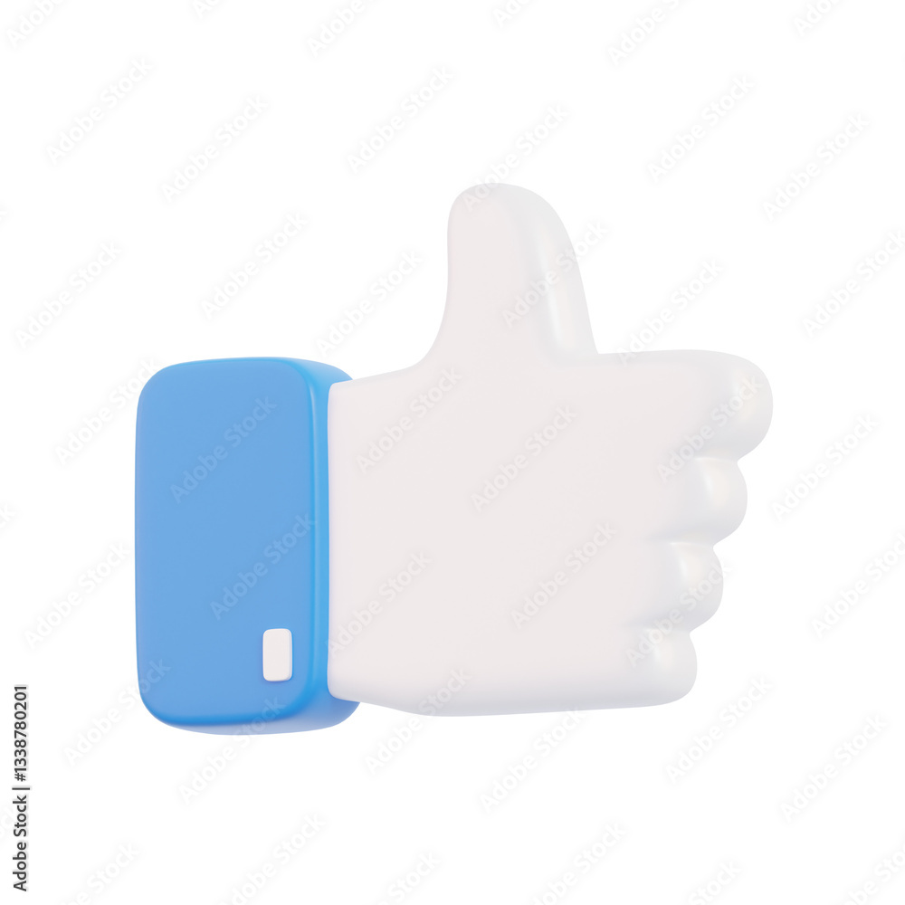 Thumbs up like icon 3d rendering, 3d illustrations Thumbs up like icon 3d rendering, 3d illustrations