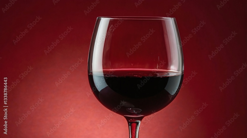 Glass of red wine against red background Glass of red wine against red background