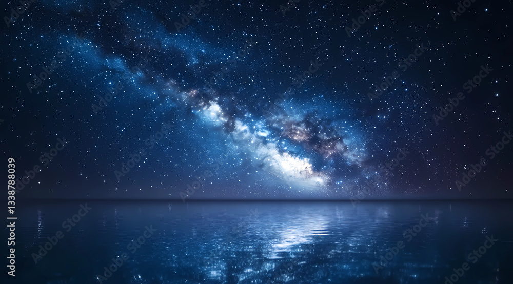 Fototapeta premium The sky is dark and the stars are shining brightly