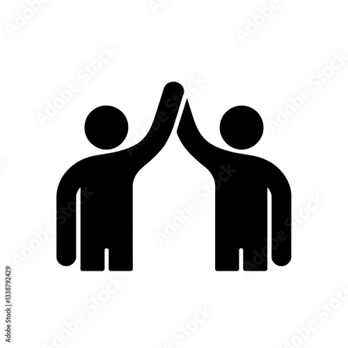 Two symbolic figures high-fiving, representing cooperation and success