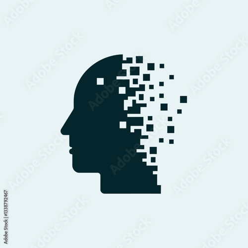 Digital disruption, symbolizing the human mind fragmentation and innovation