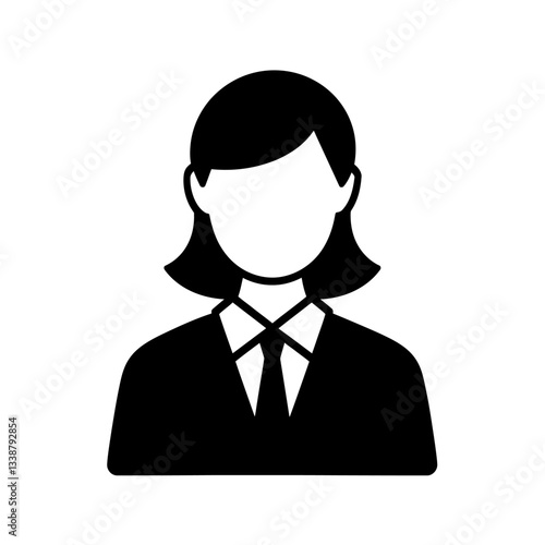 Businesswoman icon with tie symbolising professional identity and formality