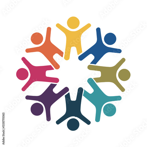 Colorful human figures forming a circle, symbolizing unity and togetherness