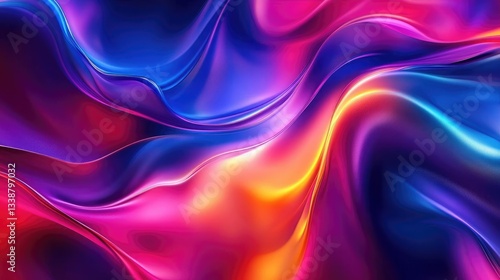 Wallpaper Mural Abstract Colorful Waves Background, Vibrant Pink Purple Blue Orange Gradient Texture of a Design Image Generated by Artificial Intelligence (AI) Tool. An Illustration of Colorful, Flowing, Abstract Torontodigital.ca