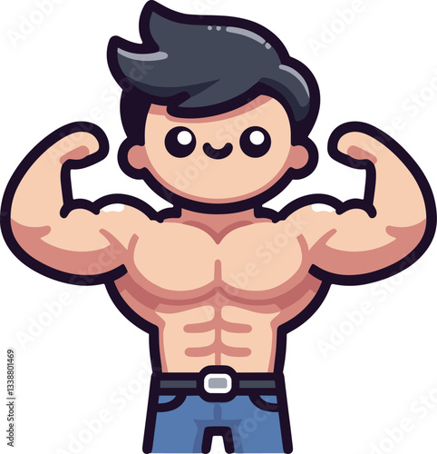 筋肉のある男性のイラスト