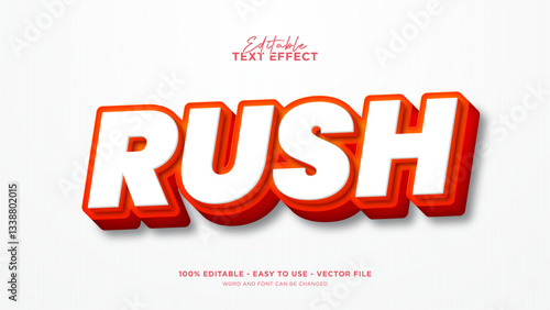 Editable red 3d text effect, bold text style effect