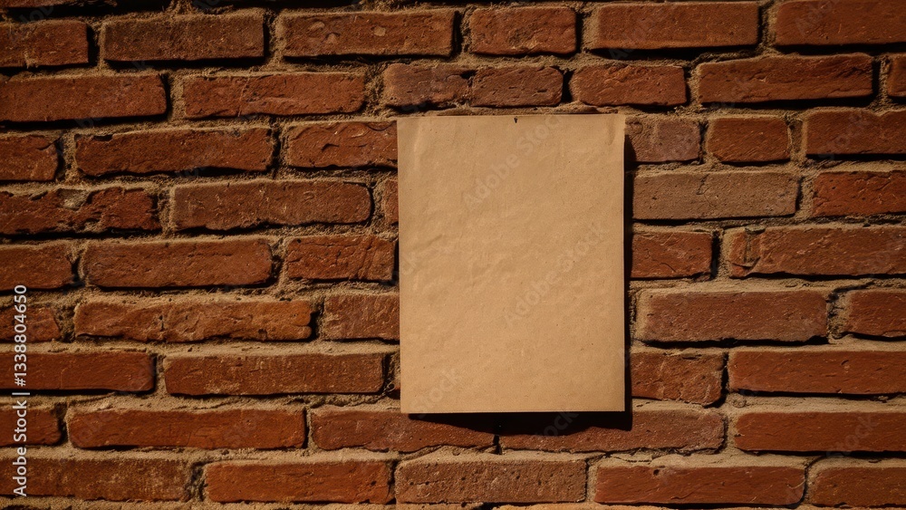 custom made wallpaper toronto digitalBlank paper mockup on a brick wall, ideal for creative presentations or designs.
