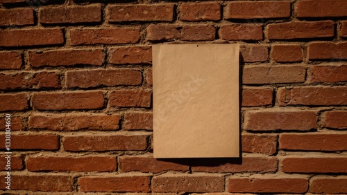 Wallpaper Mural Blank paper mockup on a brick wall, ideal for creative presentations or designs. Torontodigital.ca