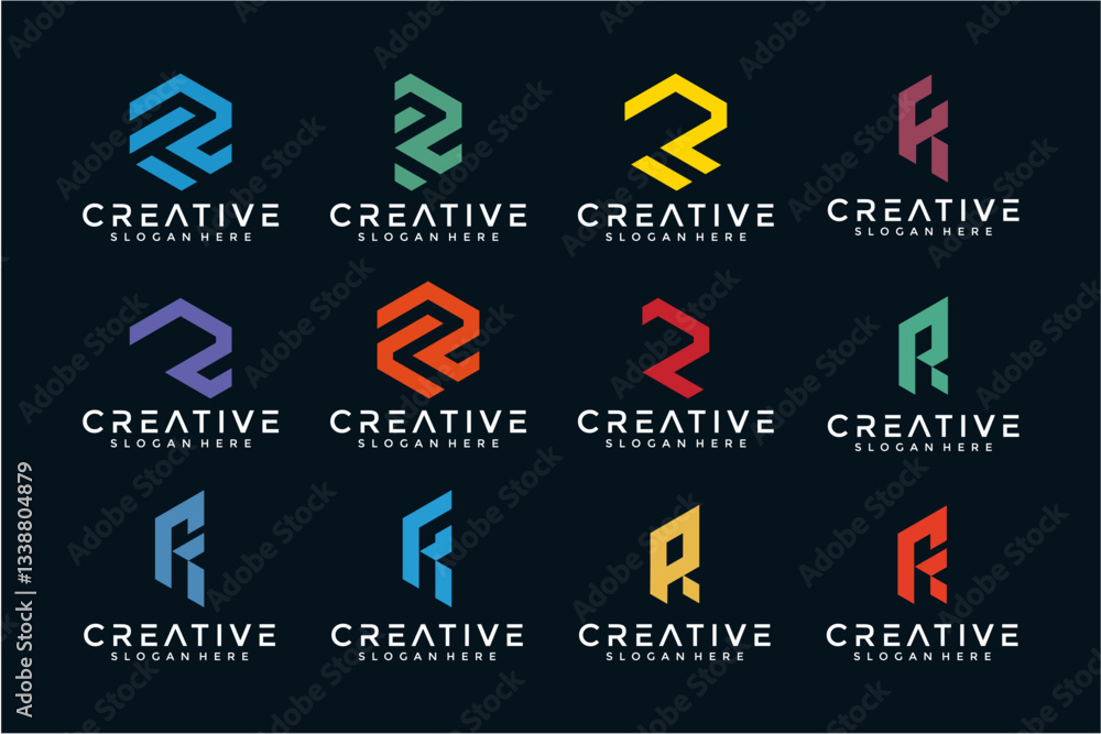 Collection Of Colorful Pixelated Letter Logo Designs Collection Of Colorful Pixelated Letter Logo Designs