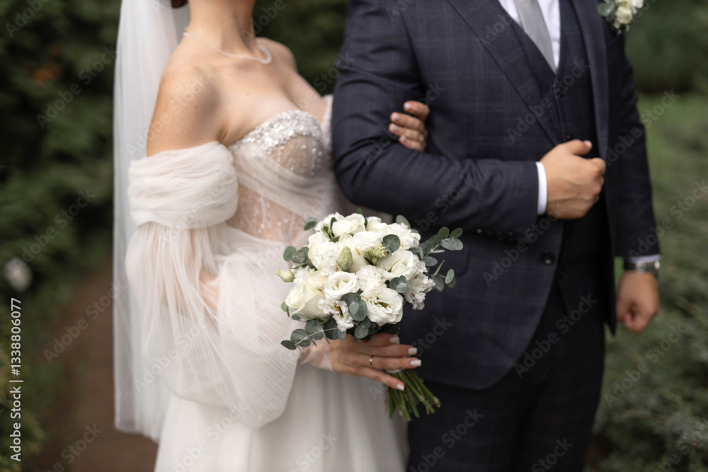 stylish beautiful newlywed couple in nature stylish beautiful newlywed couple in nature