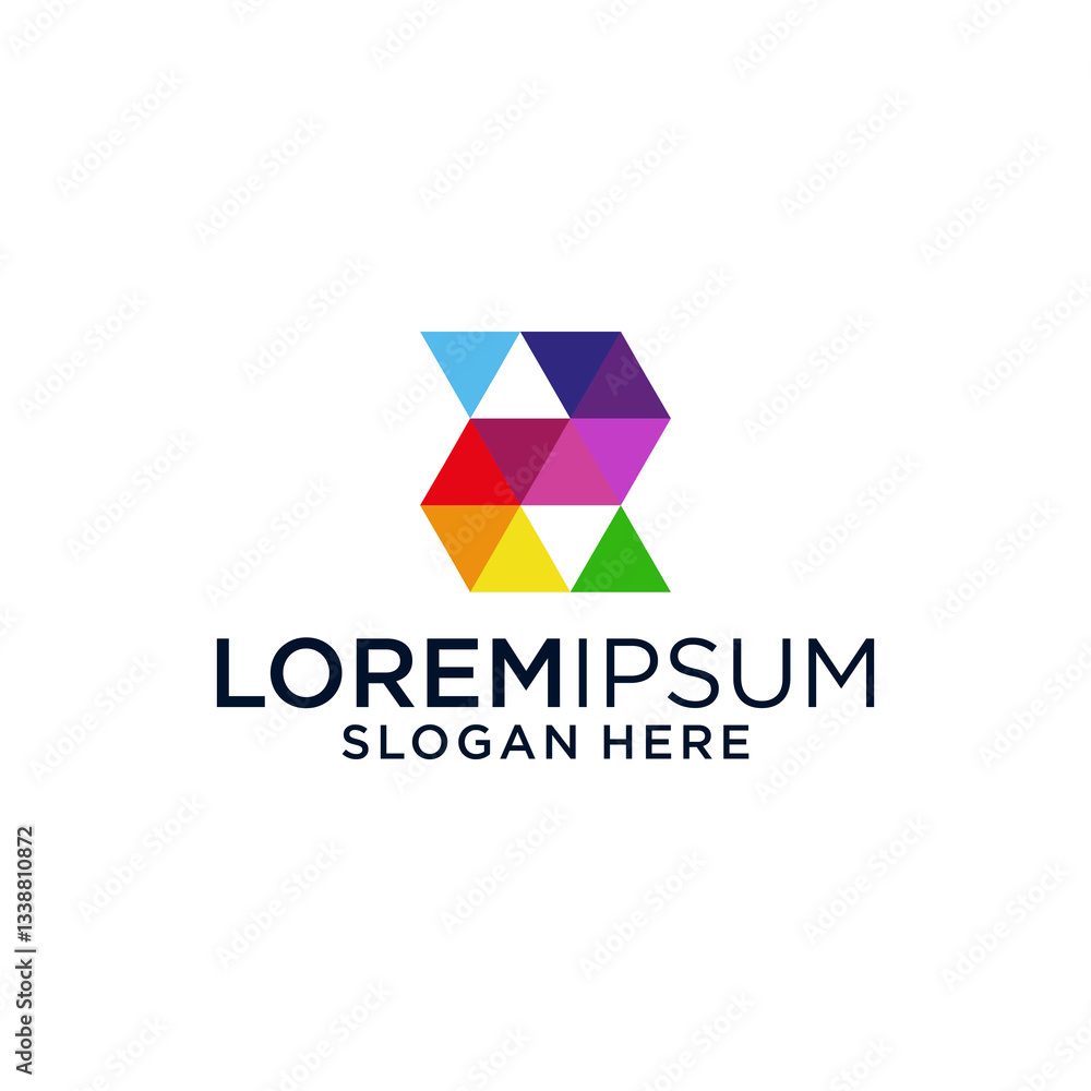 Colorful Abstract Geometric Triangle Logo Design Colorful Abstract Geometric Triangle Logo Design