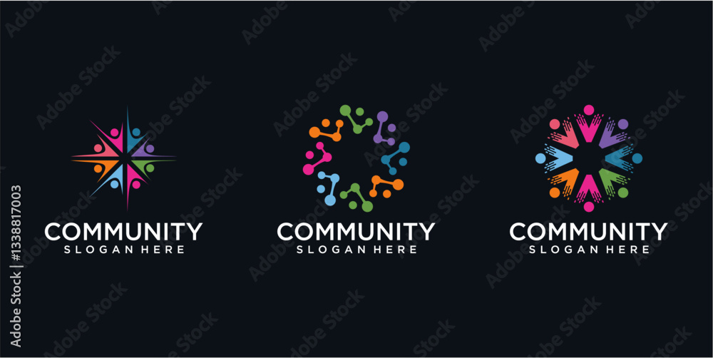 Colorful Pixelated Community Logos Colorful Pixelated Community Logos