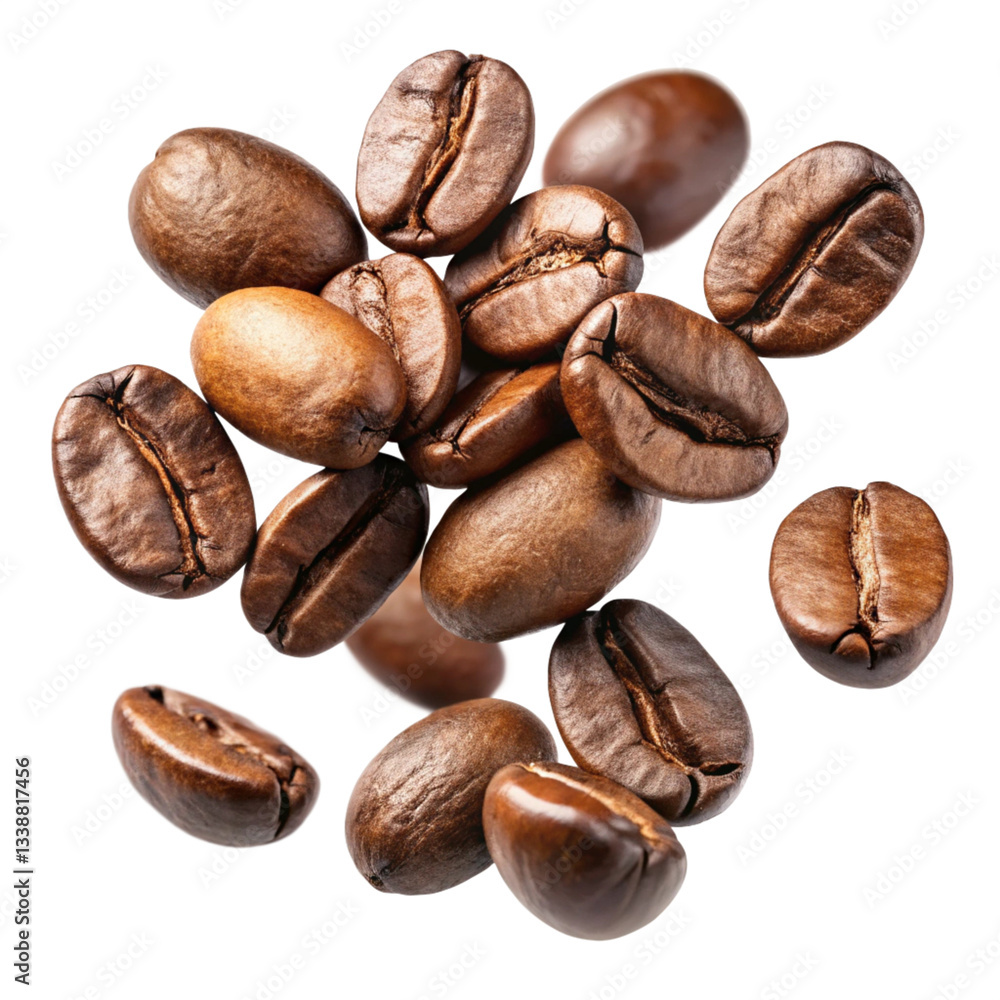 Roasted Coffee Beans Falling in Air Closeup Photography Roasted Coffee Beans Falling in Air Closeup Photography
