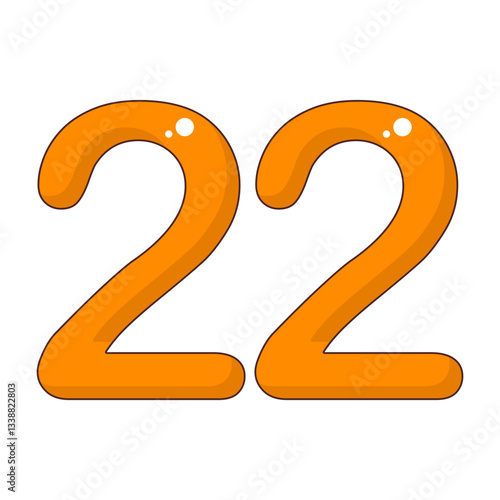 Number 22 Colorful Symbol
