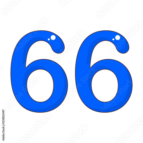 Number 66 Colorful Symbol